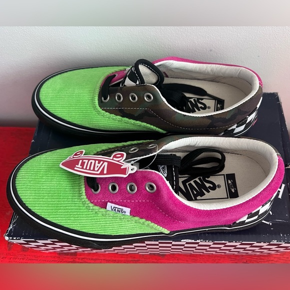 NWT Vans x Noah NYC sneakers neon green camo pink checkered - Picture 4 of 8